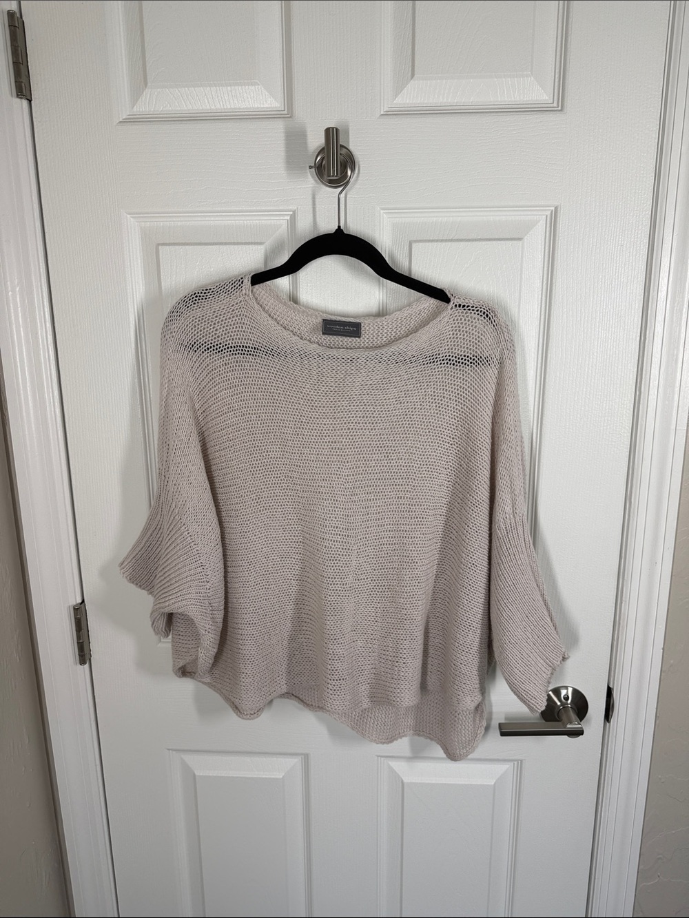 Wooden Ships neutral cotton loose knit slouchy sweater size S/M